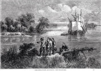 Los Moravos Ascendiendo el Delaware, de 